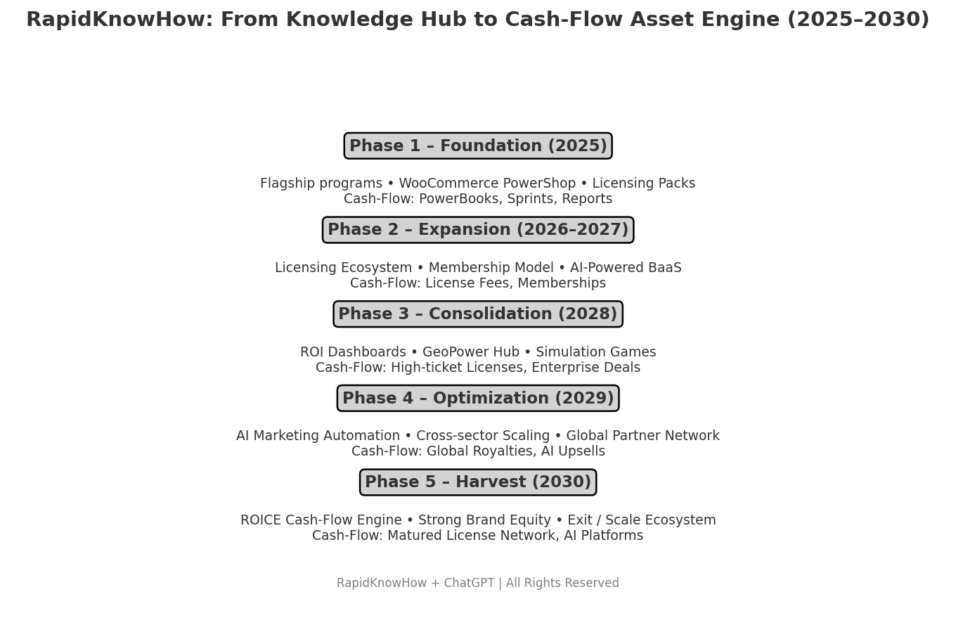 RapidKnowHow: From Knowledge Hub to the Cash-Flow Asset Engine from 2025 to 2030