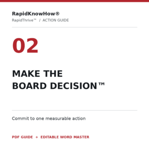 Make the Board Decision™ RapidThrive Action Guide cover