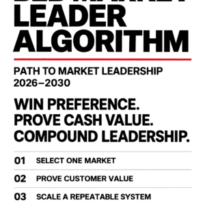 RapidKnowHow B2B Market Leader Algorithm — Path to Market Leadership 2026–2030. Win preference, prove cash value and compound leadership.